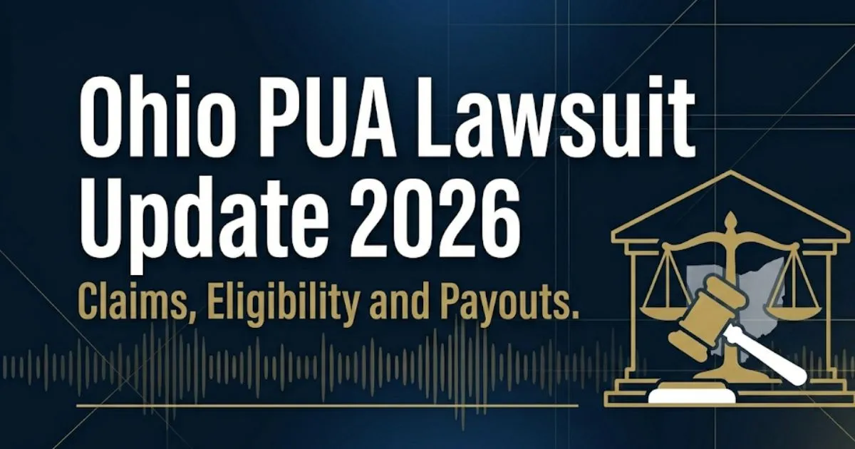 Ohio PUA Lawsuit Update 2026 blog banner with courthouse silhouette and bold legal headline on navy background