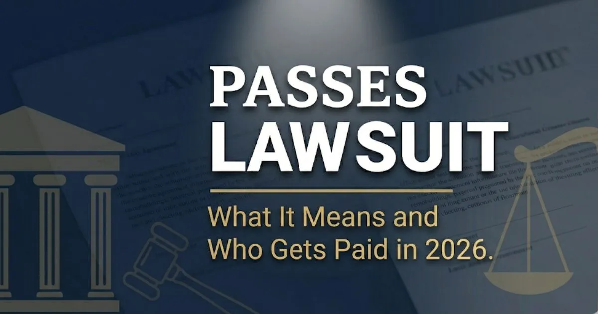 Passes lawsuit 2026 guide banner showing courthouse silhouette and scales of justice on navy background