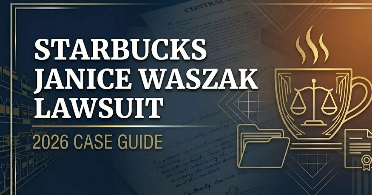 Starbucks Janice Waszak lawsuit 2026 case guide banner with legal scales and coffee cup silhouette INPUT MAIN KEYWORD {{starbucks janice waszak lawsuit}} CLUSTER KEYWORDS {{paste cluster key