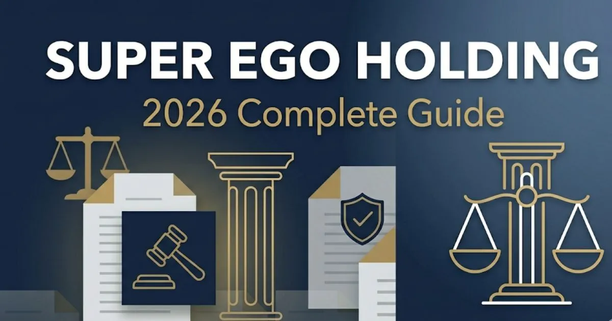 Super Ego Holding Lawsuit 2026 legal guide banner with courthouse scales icon on navy background