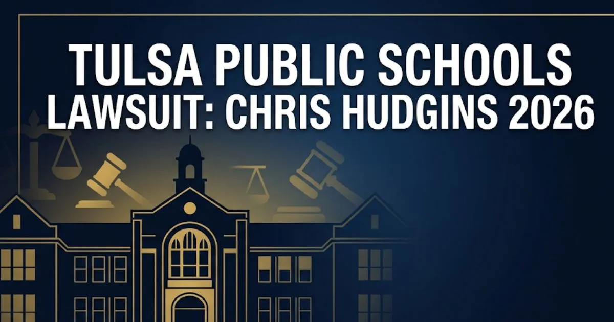 Tulsa Public Schools lawsuit Chris Hudgins 2026 editorial banner with legal icons and school silhouette MAIN KEYWORD {{tulsa public schools lawsuit chris hudgins}} CLUSTER KEYWORDS {{paste c