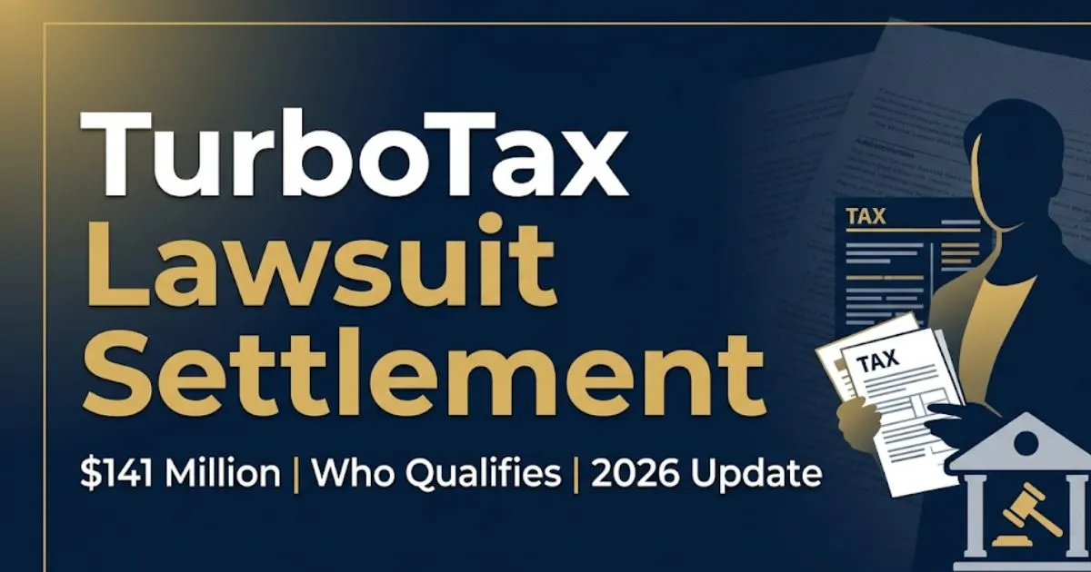 TurboTax lawsuit settlement 2026 guide banner showing $141 million payout details and eligibility information