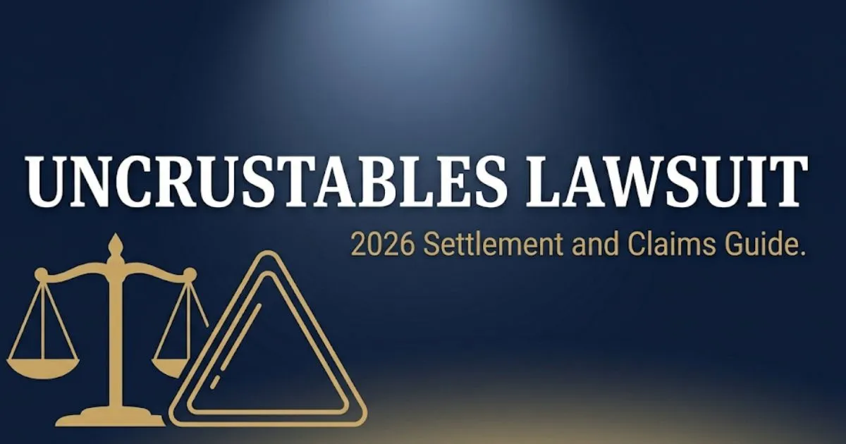 Uncrustables lawsuit 2026 blog banner showing legal scale icon and bold headline on deep navy background