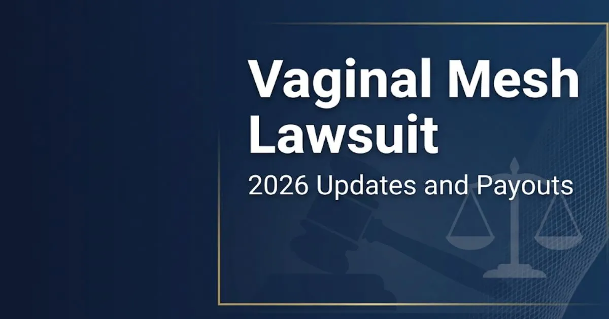 Vaginal mesh lawsuit 2026 blog banner with legal symbols and settlement payout information INPUT MAIN KEYWORD {{vaginal mesh lawsuit}} CLUSTER KEYWORDS {{paste cluster keywords, separated by