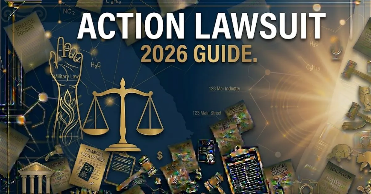 Action lawsuit 2026 guide banner with legal scales and gavel iconography