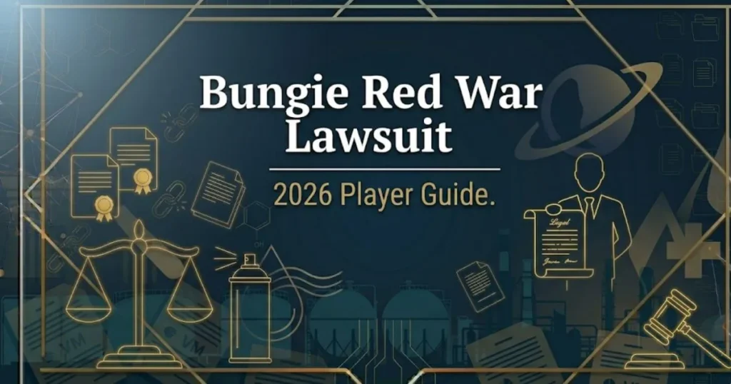 Bungie Red War Lawsuit 2026 player legal guide banner with court gavel and silhouette on navy background