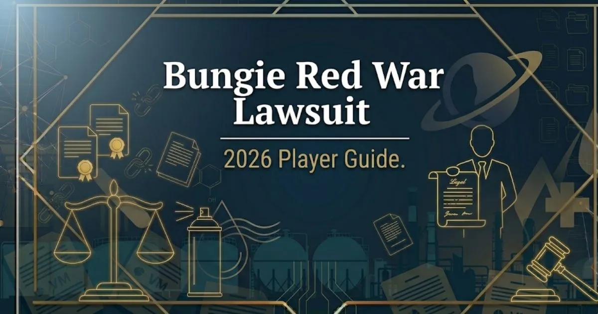 Bungie Red War Lawsuit 2026 player legal guide banner with court gavel and silhouette on navy background