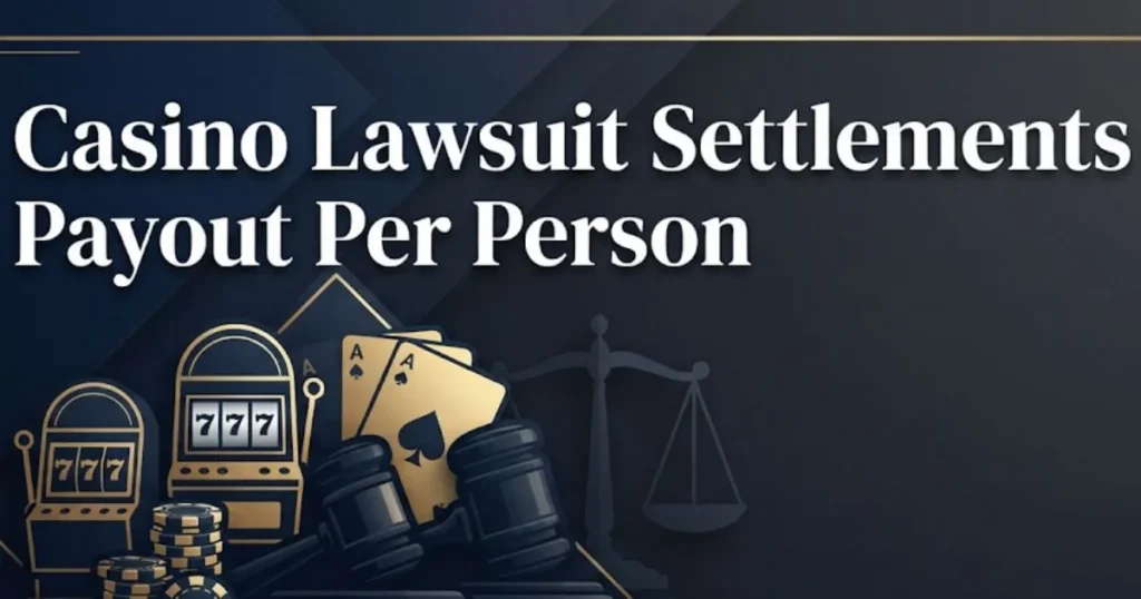 Casino lawsuit settlements payout per person 2026 guide with legal and gaming symbols