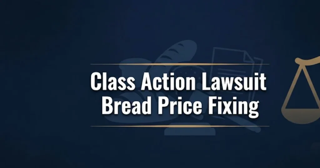 Class action lawsuit bread price fixing 2026 guide banner with legal symbols and bread imagery
