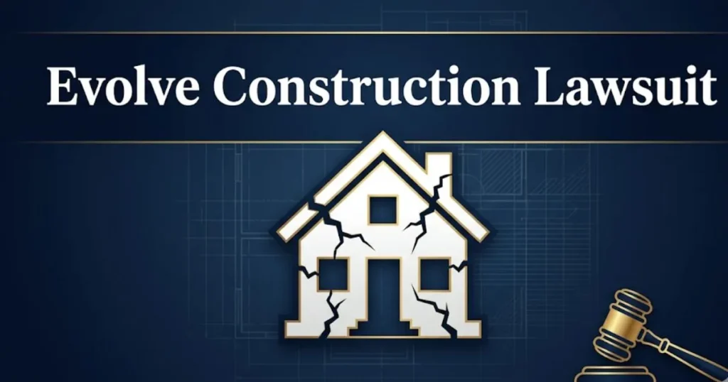 Evolve construction lawsuit 2026 guide with home defect and legal symbols
