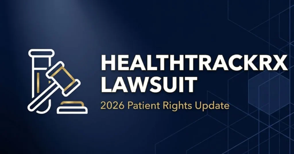 HealthTrackRx lawsuit 2026 legal banner showing patient data breach case overview and filing information