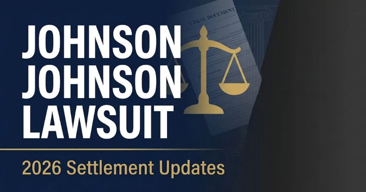 Johnson Johnson lawsuit 2026 blog banner with legal scale icon and settlement update headline on navy background