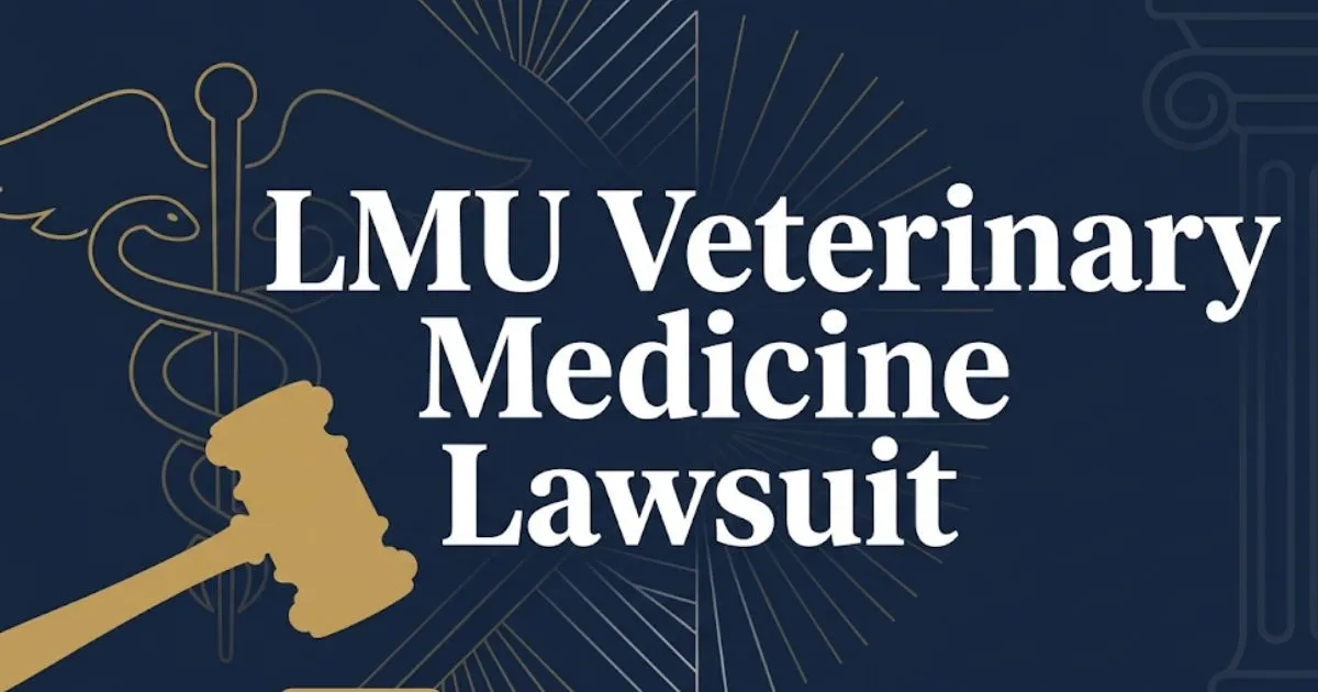 LMU veterinary medicine lawsuit 2026 case update blog banner with legal icons