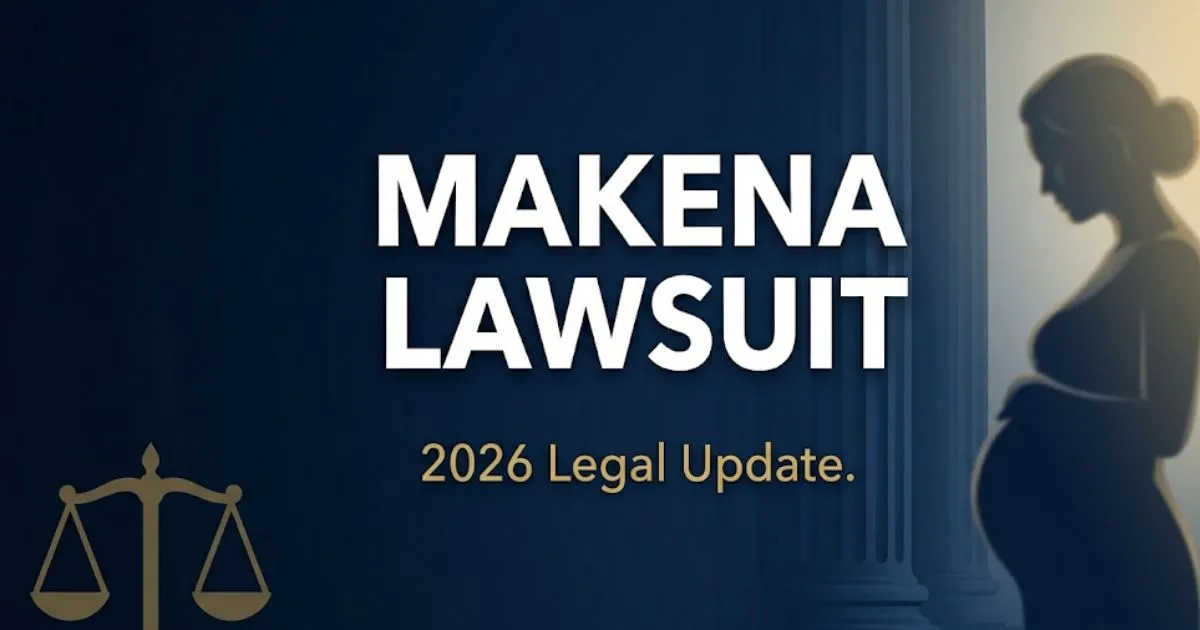 Makena lawsuit 2026 legal update banner with courthouse silhouette and scales of justice on navy background