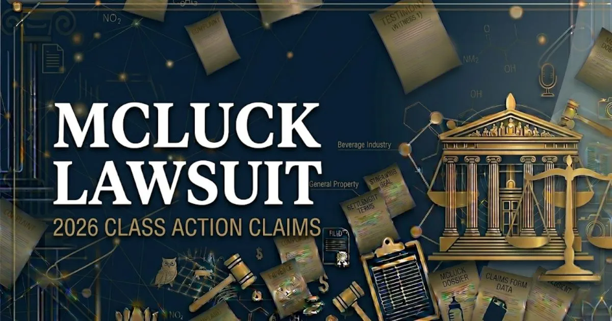 McLuck lawsuit 2026 class action banner showing legal scales and gavel on navy background with bold headline text (1)