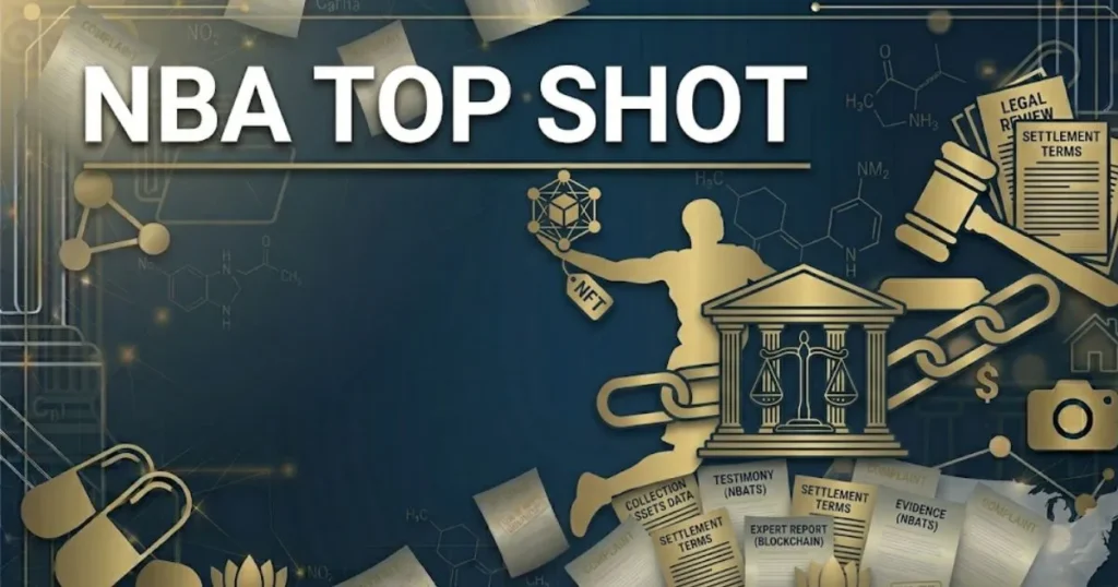 NBA Top Shot lawsuit 2026 legal blog banner with basketball and gavel imagery