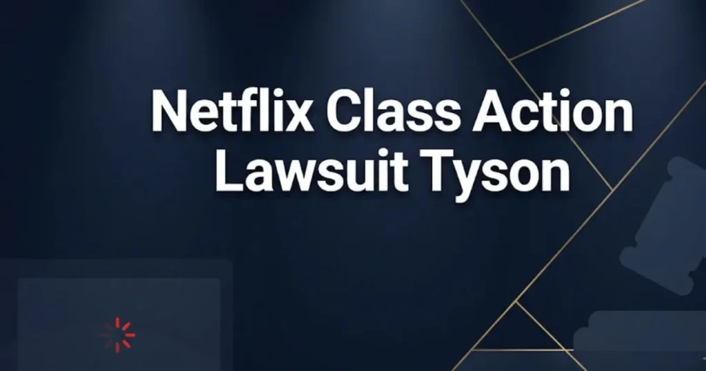Netflix class action lawsuit Tyson 2026 legal guide banner with gavel icon and streaming failure theme