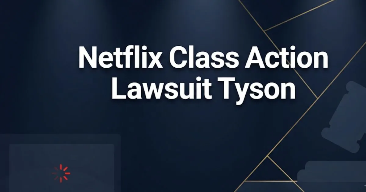 Netflix class action lawsuit Tyson 2026 legal guide banner with gavel icon and streaming failure theme