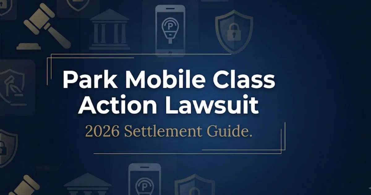 Park mobile class action lawsuit 2026 settlement guide banner with legal icons