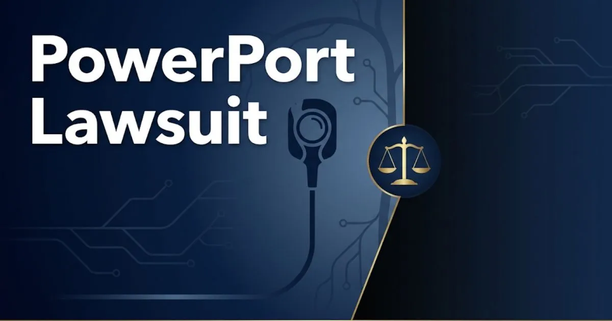 PowerPort lawsuit 2026 blog banner with legal scales and catheter device illustration
