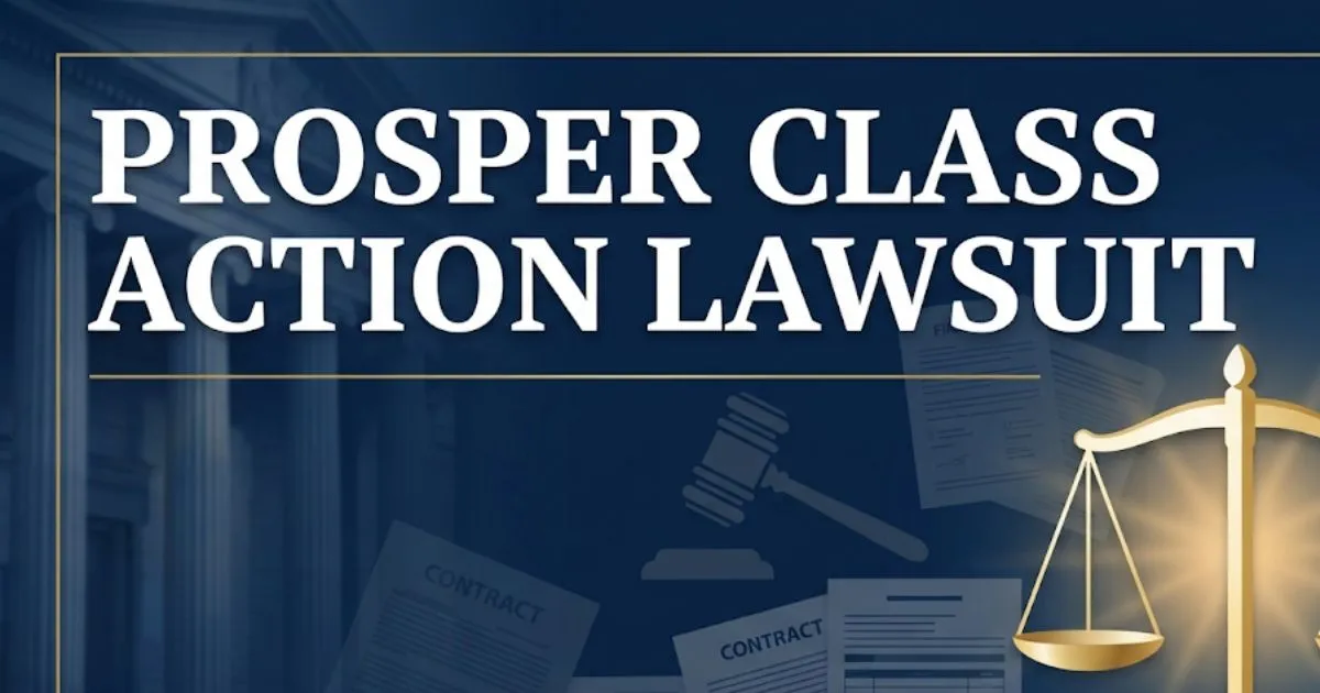 Prosper class action lawsuit 2026 legal banner with courthouse and scales of justice imagery MAIN KEYWORD {{prosper class action lawsuit}} CLUSTER KEYWORDS {{paste cluster keywords, separated
