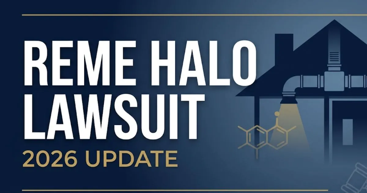 REME HALO lawsuit 2026 banner showing legal claim details, eligibility info, and RGF Environmental settlement update
