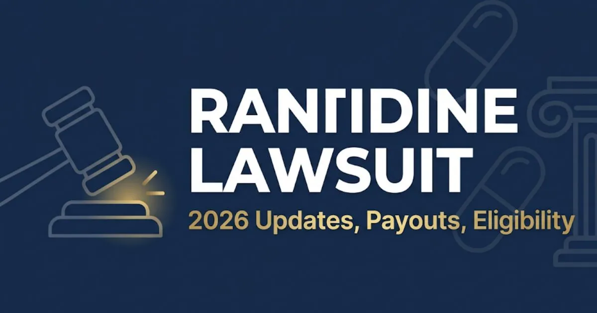 Ranitidine lawsuit 2026 blog banner with gavel, pills, and courthouse imagery MAIN KEYWORD {{ranitidine lawsuit}} CLUSTER KEYWORDS {{ranitidine lawsuit update}} MAKE ARTICLE FOR 2026 ONLY