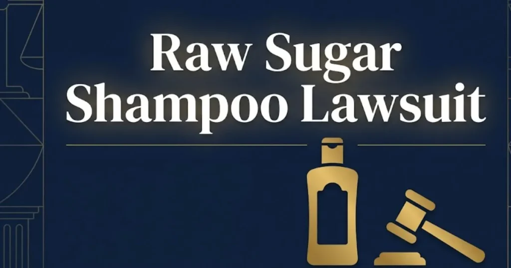 Raw sugar shampoo lawsuit 2026 legal update banner with gavel and shampoo bottle icons MAIN KEYWORD {{raw sugar shampoo lawsuit}} CLUSTER KEYWORDS {{paste cluster keywords, separated by or o