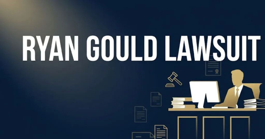 Ryan Gould Lawsuit 2026 case breakdown banner with legal gavel icons and navy background