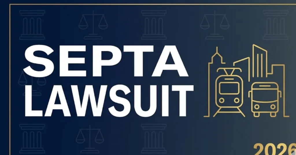 SEPTA lawsuit 2026 legal guide banner with transit icons and courthouse symbols on navy background