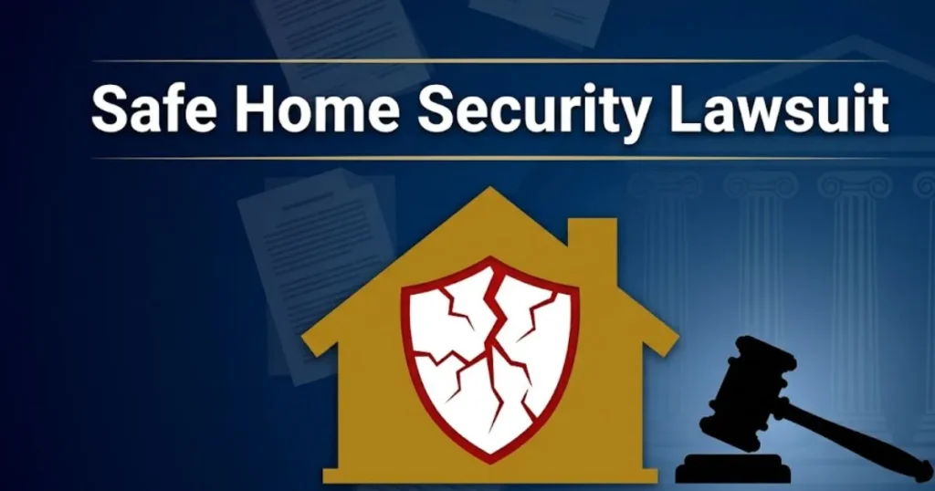Safe home security lawsuit 2026 legal guide with gavel and broken shield icon
