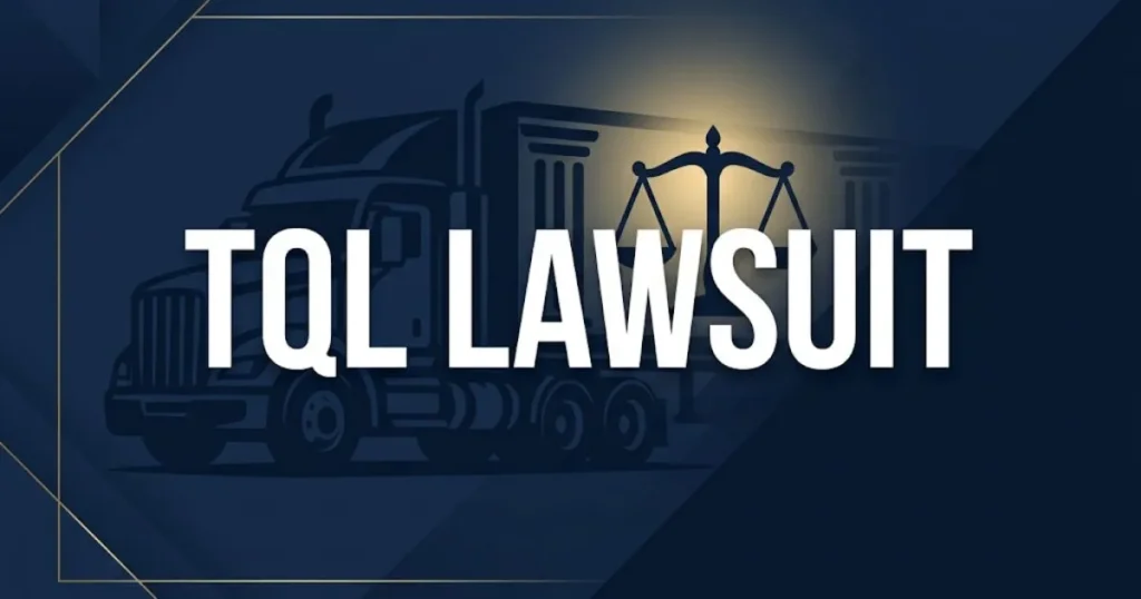 TQL lawsuit 2026 legal guide banner with courthouse and freight truck imagery