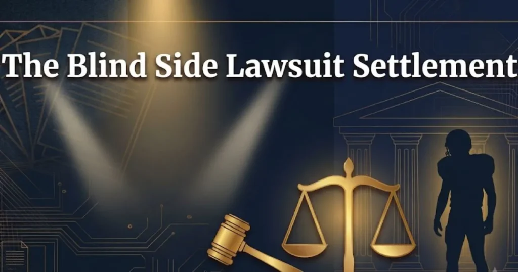 The blind side lawsuit settlement 2026 legal guide with gavel and scales of justice graphic