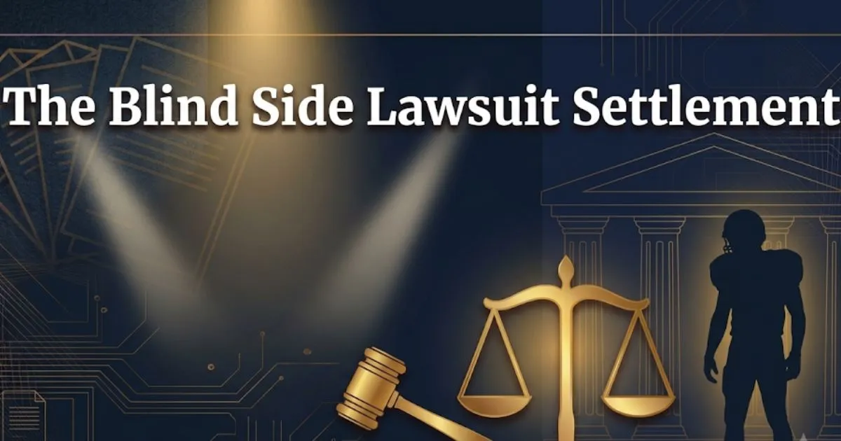 The blind side lawsuit settlement 2026 legal guide with gavel and scales of justice graphic