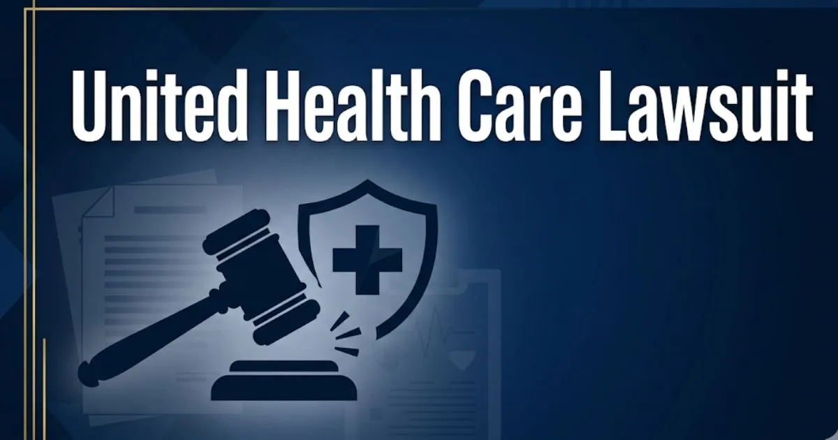 United health care lawsuit 2026 legal guide banner with gavel and medical symbols