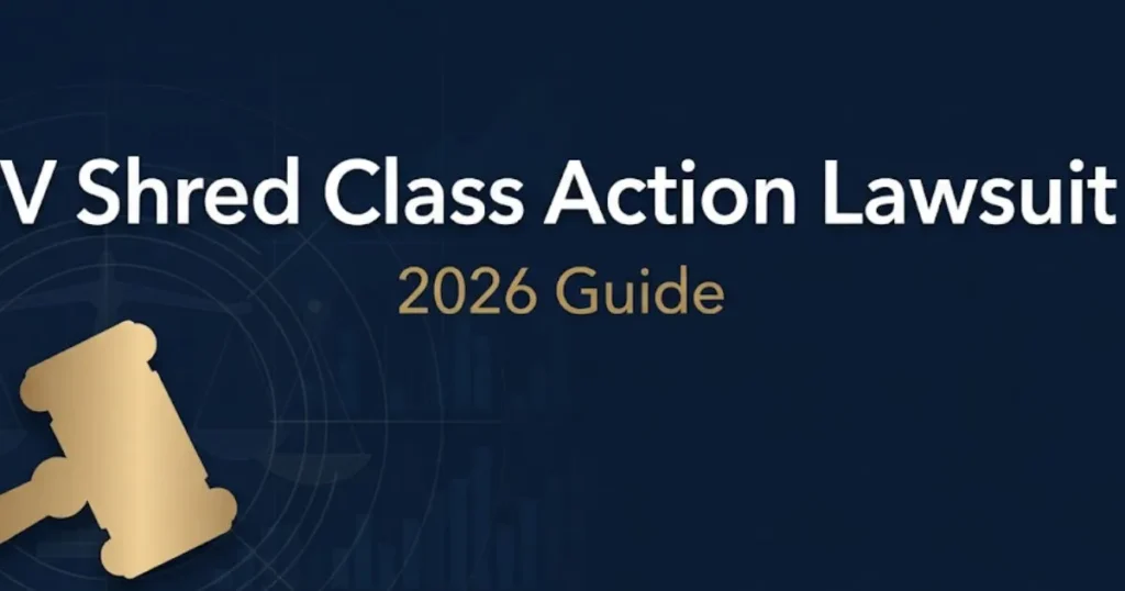 V Shred class action lawsuit 2026 guide banner with gavel and legal design elements MAIN KEYWORD {{vshred class action lawsuit}} CLUSTER KEYWORDS {{paste cluster keywords, separated by or on