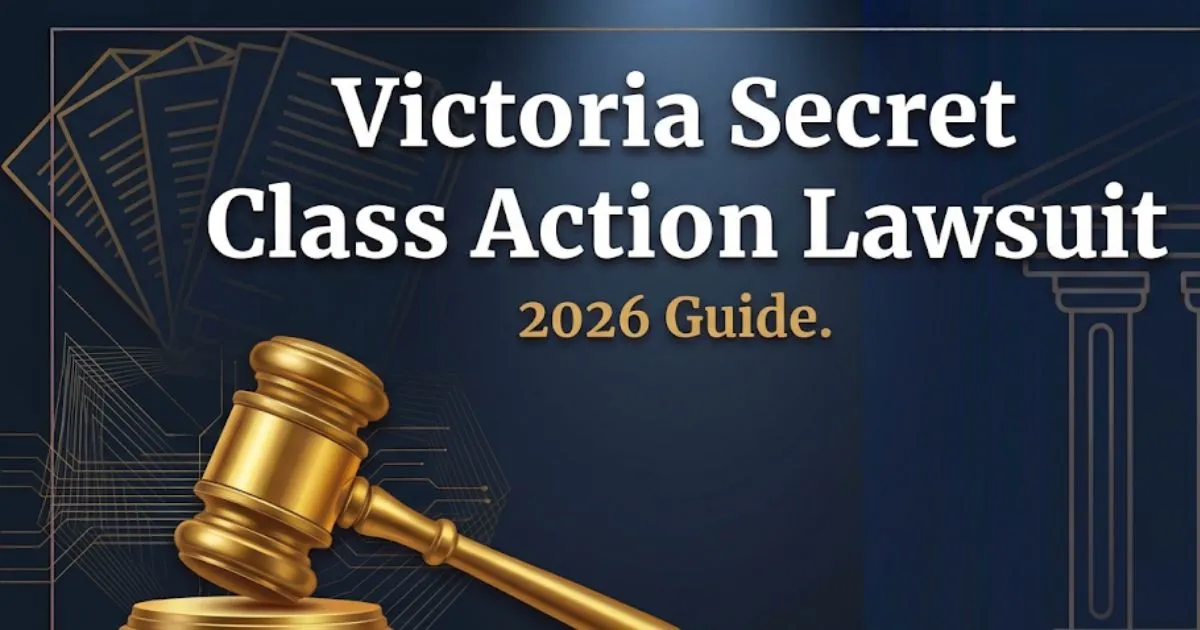 Victoria secret class action lawsuit 2026 guide banner with gavel and legal symbols