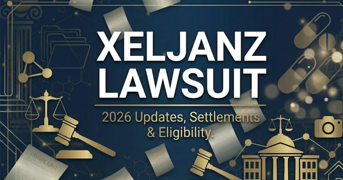 Xeljanz lawsuit 2026 blog banner with gavel icon and settlement information