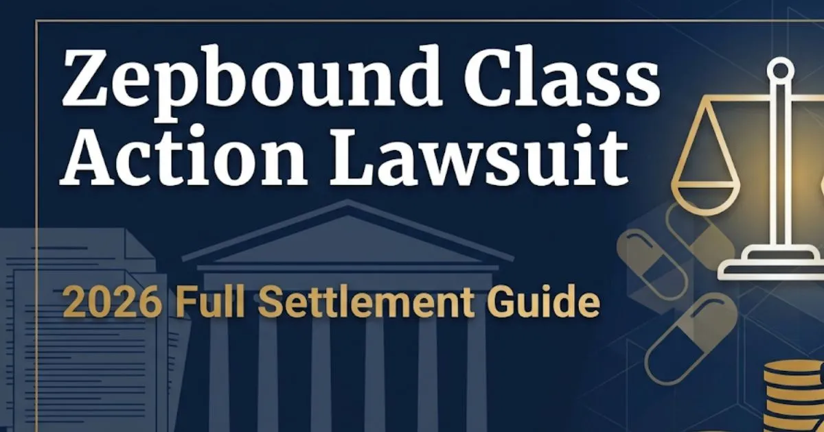 Zepbound class action lawsuit 2026 guide with legal scales and courthouse imagery MAIN KEYWORD {{zepbound class action lawsuit}} CLUSTER KEYWORDS {{paste cluster keywords, separated by or on
