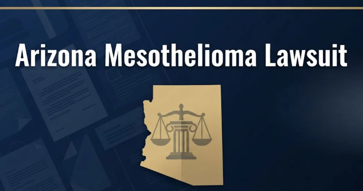 Arizona mesothelioma lawsuit 2026 legal guide hero banner with scales of justice