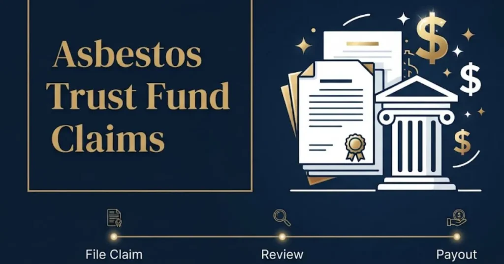 Asbestos trust fund claims graphic with timeline for Midland asbestos lawsuit