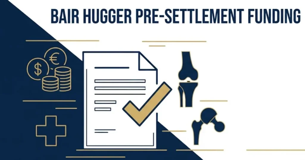 Bair hugger pre-settlement funding infographic showing eligibility and approval process details