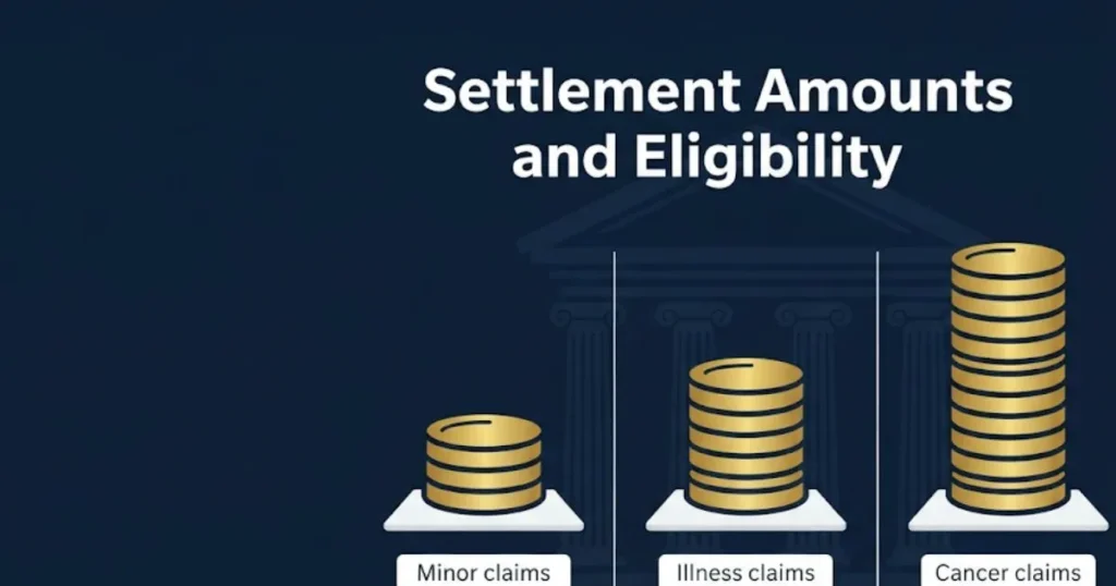 Breast implant lawsuit payouts settlement amounts and eligibility infographic