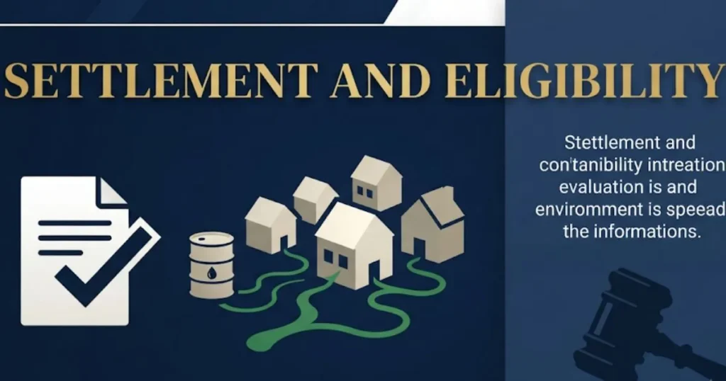 Buffalo biodiesel lawsuit settlement eligibility graphic with document icon and contamination visual