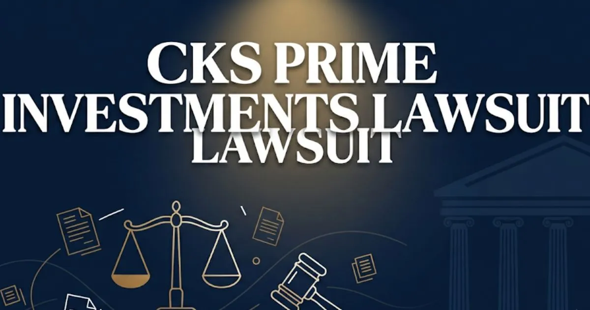 CKS Prime Investments lawsuit hero banner with legal scales and courthouse imagery