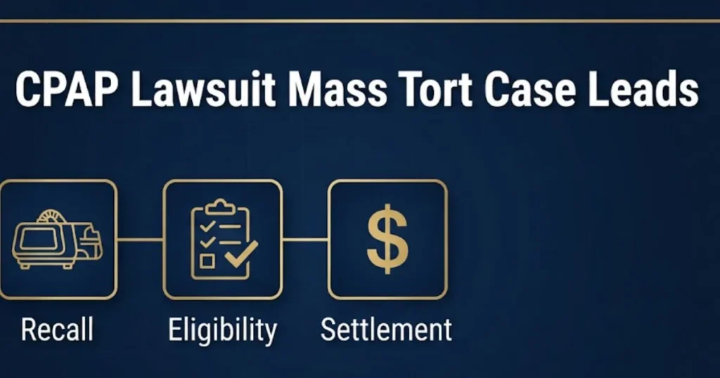 CPAP lawsuit mass tort case leads eligibility and settlement infographic