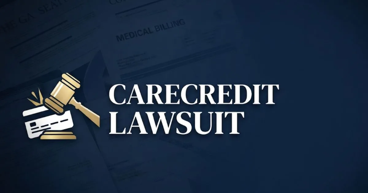 CareCredit lawsuit 2026 hero banner with gavel and credit card legal graphic