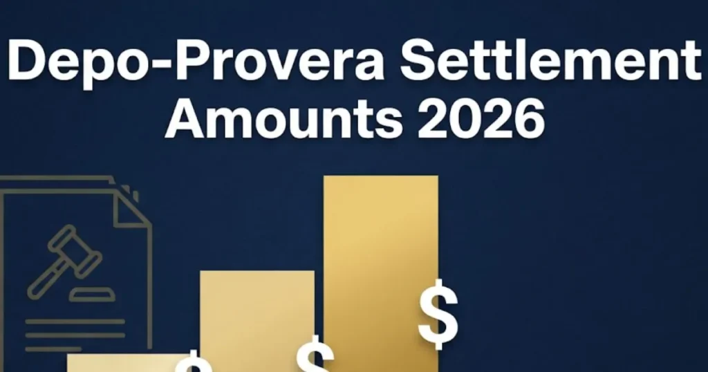 Depo-Provera settlement amounts 2026 infographic with tiered payout levels