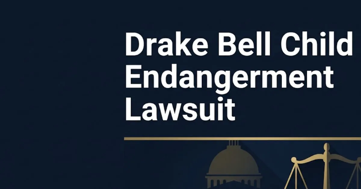 Drake Bell child endangerment lawsuit 2026 legal guide banner with courthouse silhouette and gold accents