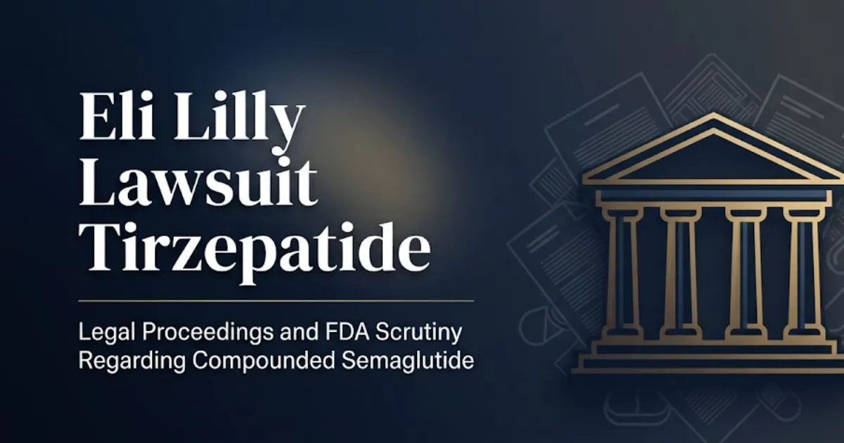 Eli lilly lawsuit tirzepatide 2026 legal guide hero banner with courthouse silhouette